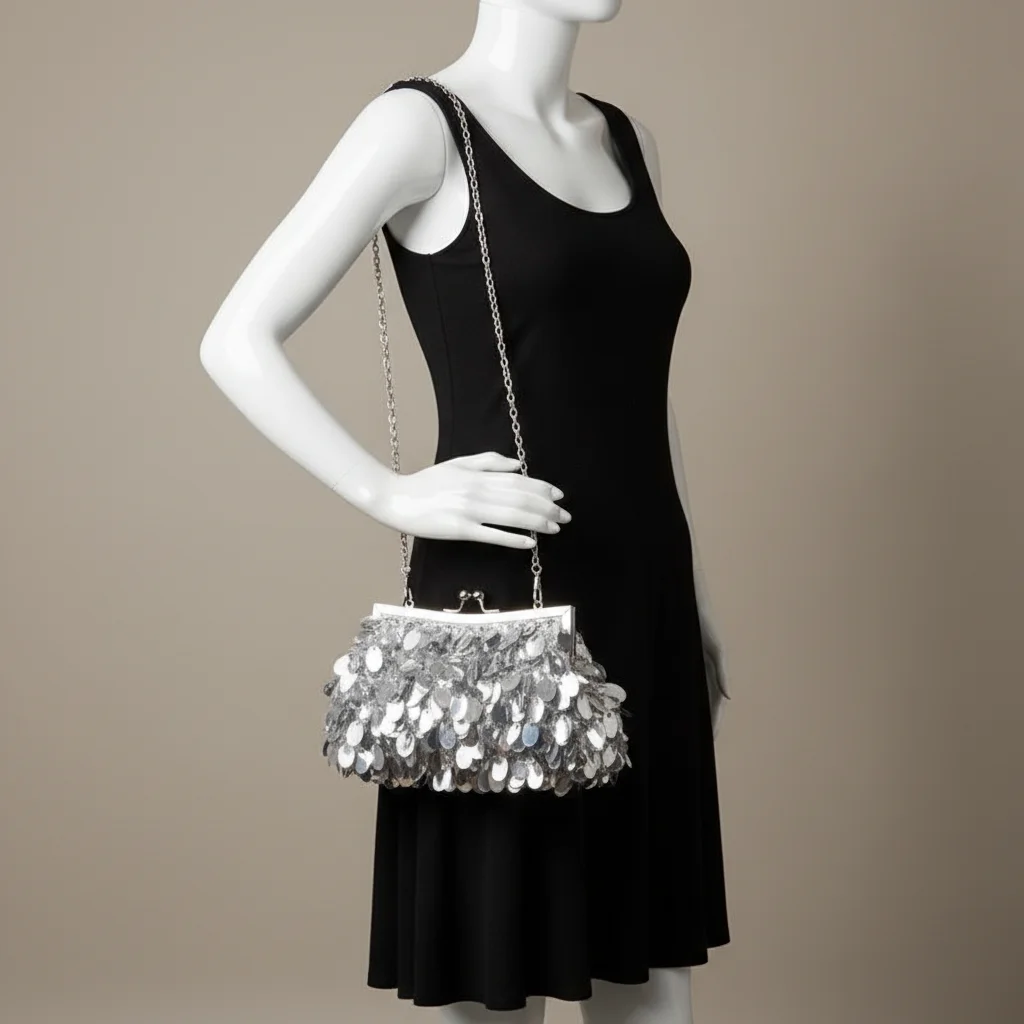 Sac chaine soirée métallisé compact – Image 5