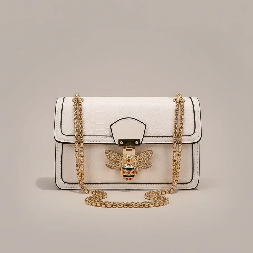 Sac chaine baguette simili cuir abeille