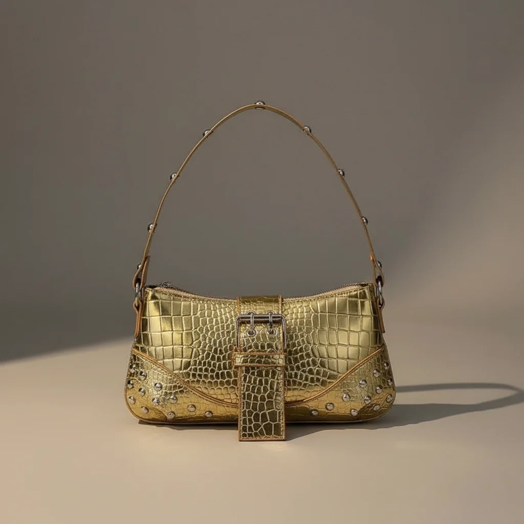 Sac chaine baguette simili cuir clouté – Image 8