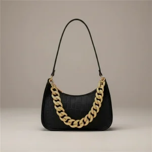 Sac chaine baguette simili cuir texturé