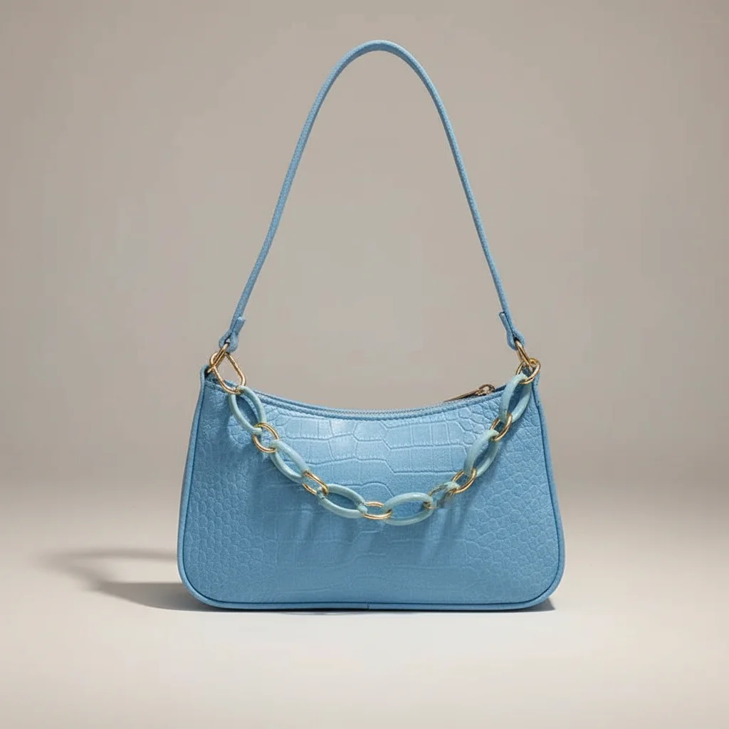 sac chaine baguette tissu compact tendance – Image 2
