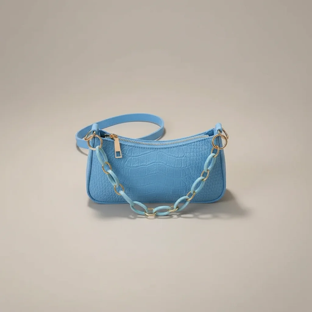 sac chaine baguette tissu compact tendance – Image 3