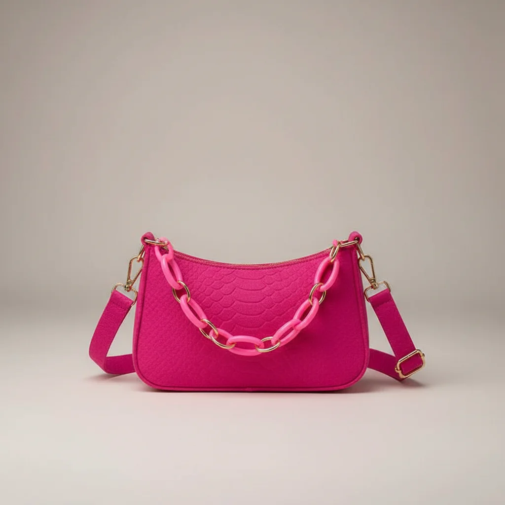 sac chaine baguette tissu compact tendance – Image 7