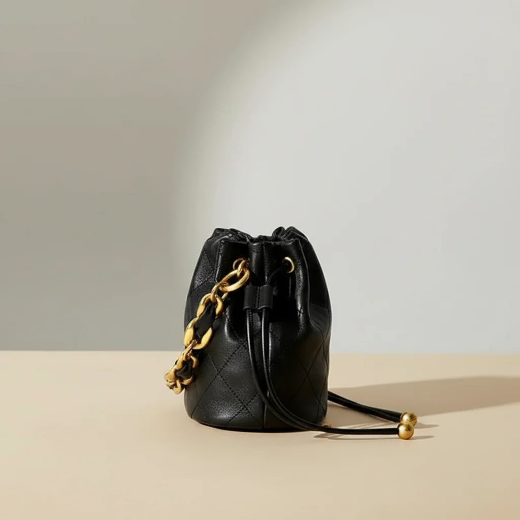 Sac chaine bourse cuir matelassé souple – Image 2