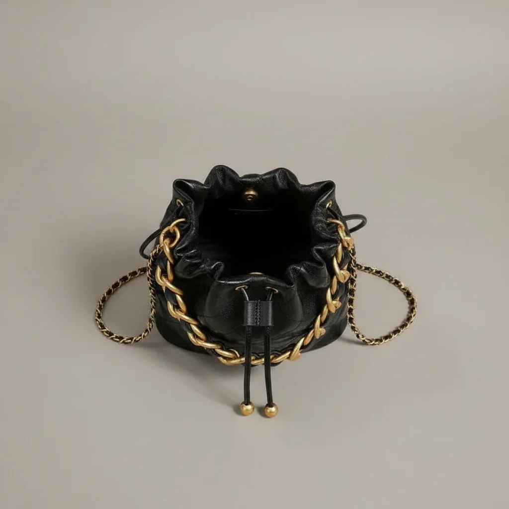 Sac chaine bourse cuir matelassé souple – Image 3