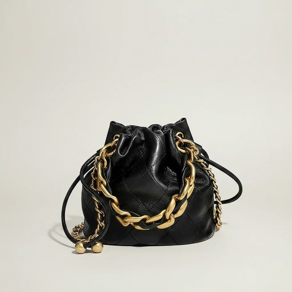 Sac chaine bourse cuir matelassé souple – Image 6