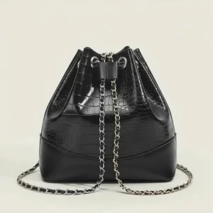 sac chaine bourse effet croco élégant
