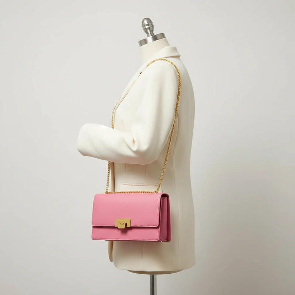 sac chaine cuir femme élégant 24cm – Image 5