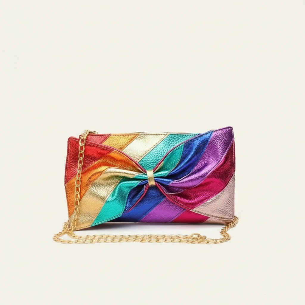 sac chaine fantaisie simili cuir noeud
