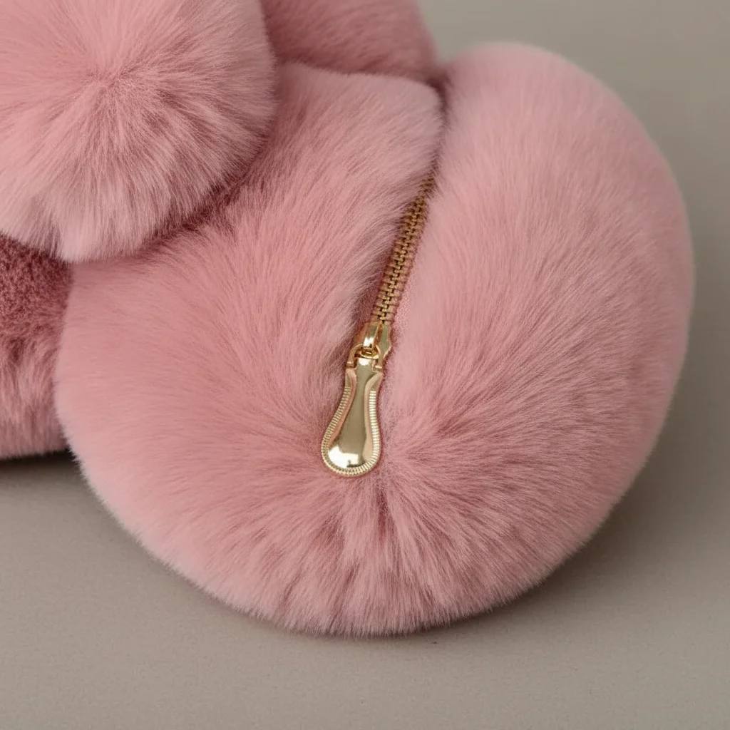 Sac chaine fausse fourrure forme cœur 25cm – Image 9