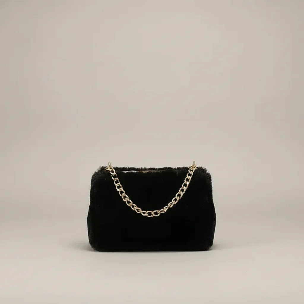 Sac chaine fausse fourrure souple 21cm – Image 8