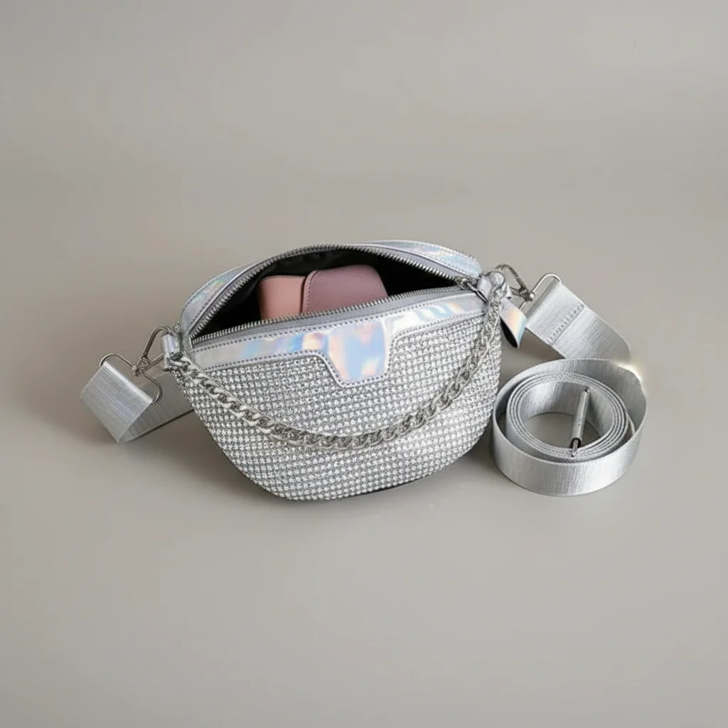 Sac chaine femme pailleté bandoulière soirée – Image 3