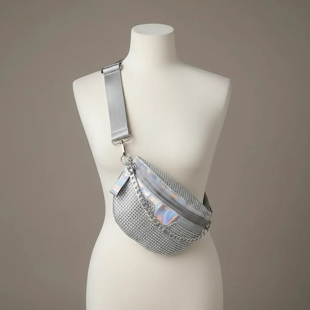 Sac chaine femme pailleté bandoulière soirée – Image 5