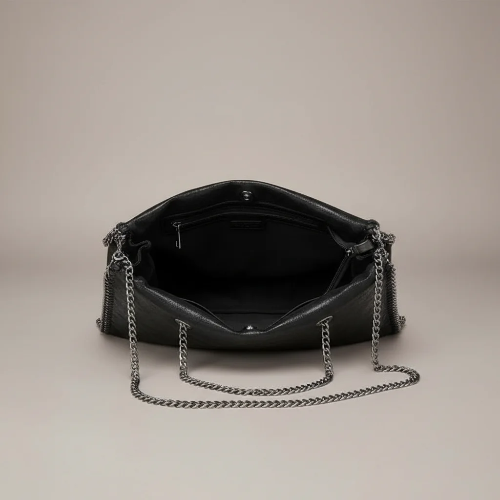 sac chaine fourre-tout simili cuir souple – Image 3