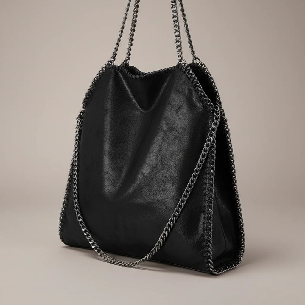 sac chaine fourre-tout simili cuir souple – Image 4