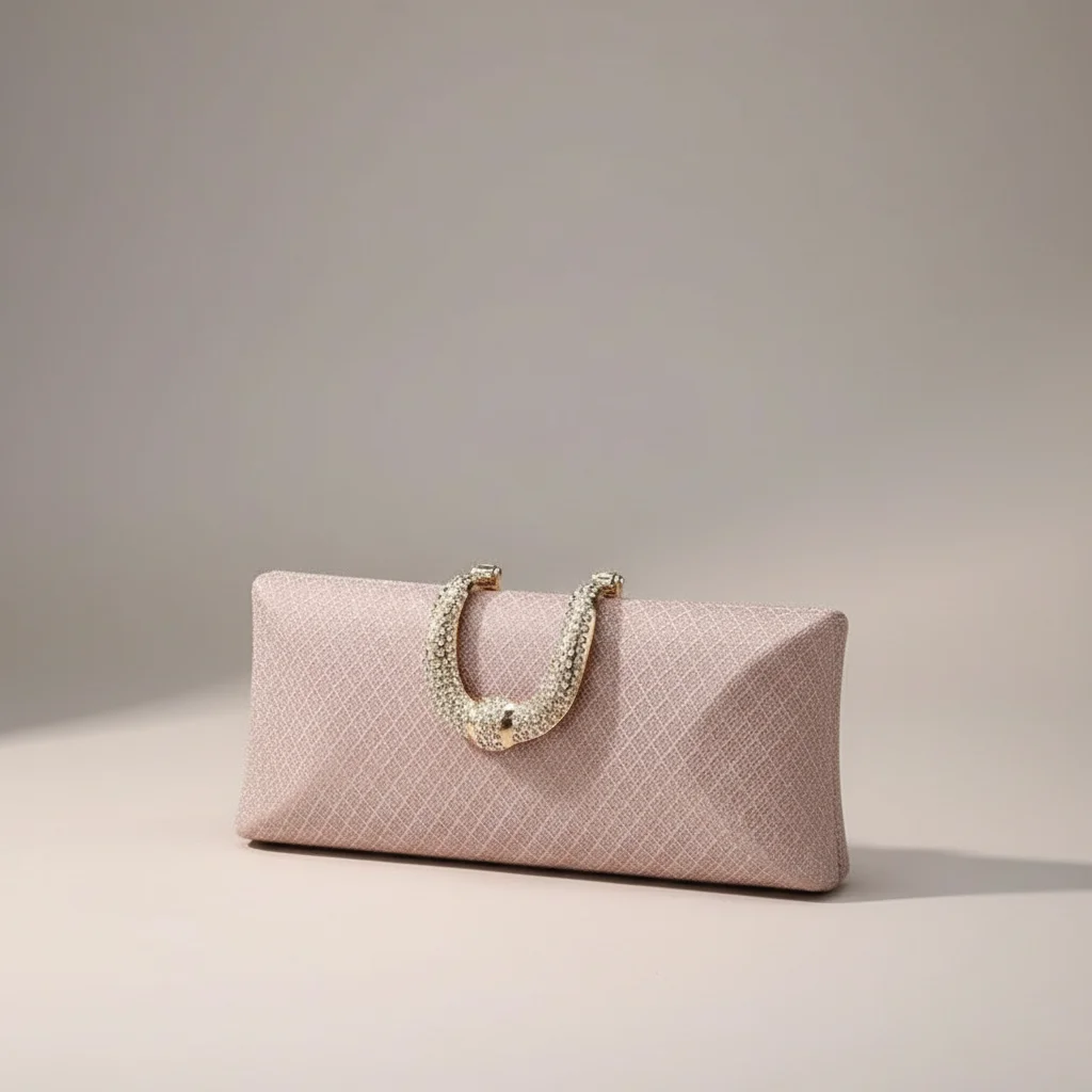 Sac chaine mariage tissu pailleté compact
