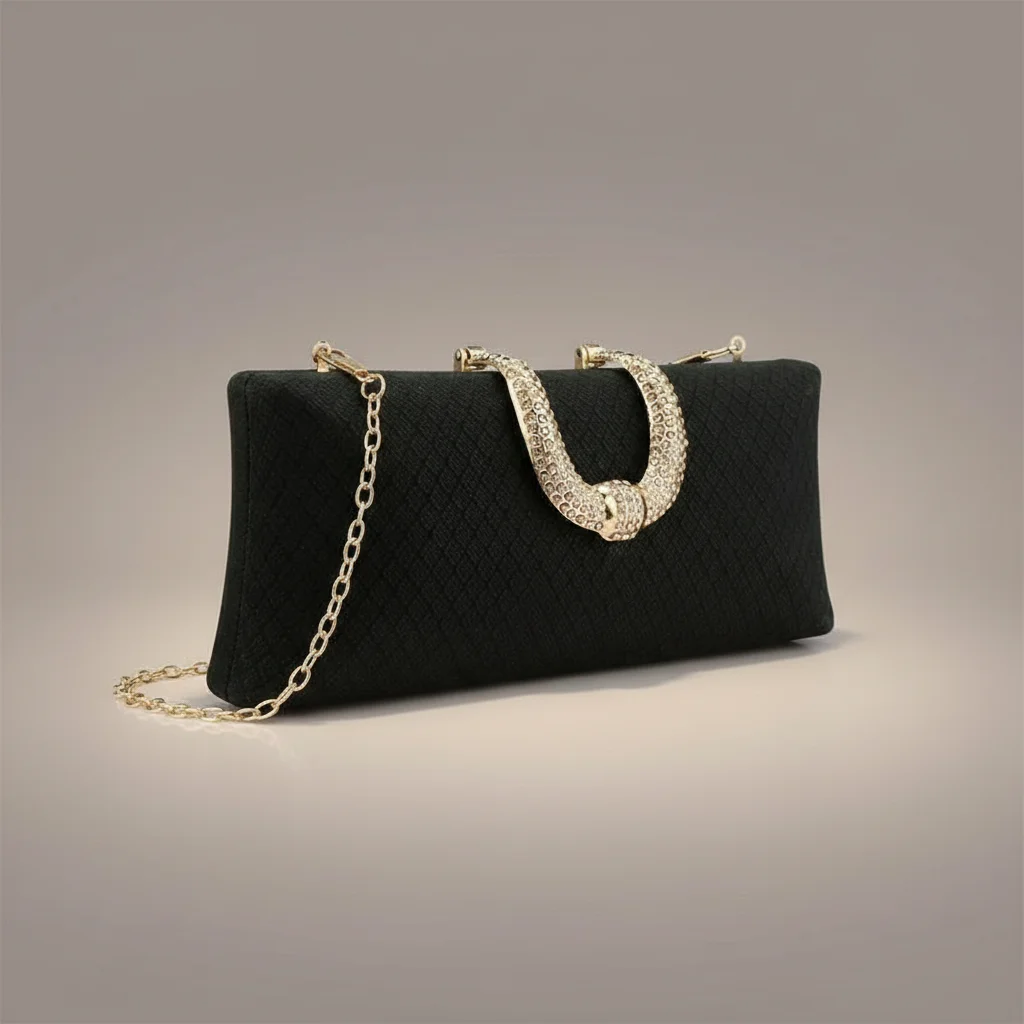Sac chaine mariage tissu pailleté compact – Image 11