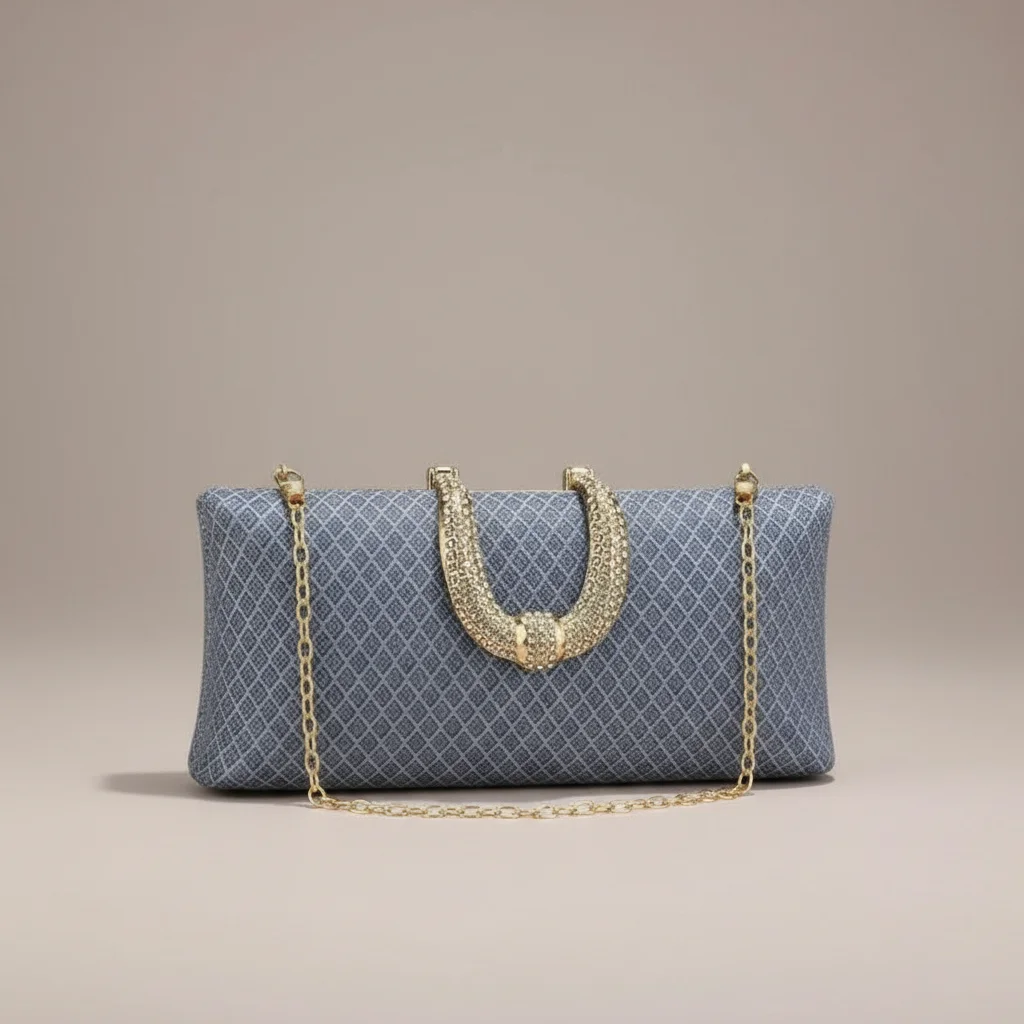 Sac chaine mariage tissu pailleté compact – Image 9