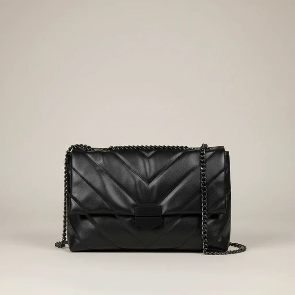 Sac chaine matelassé porté épaule pu – Image 5