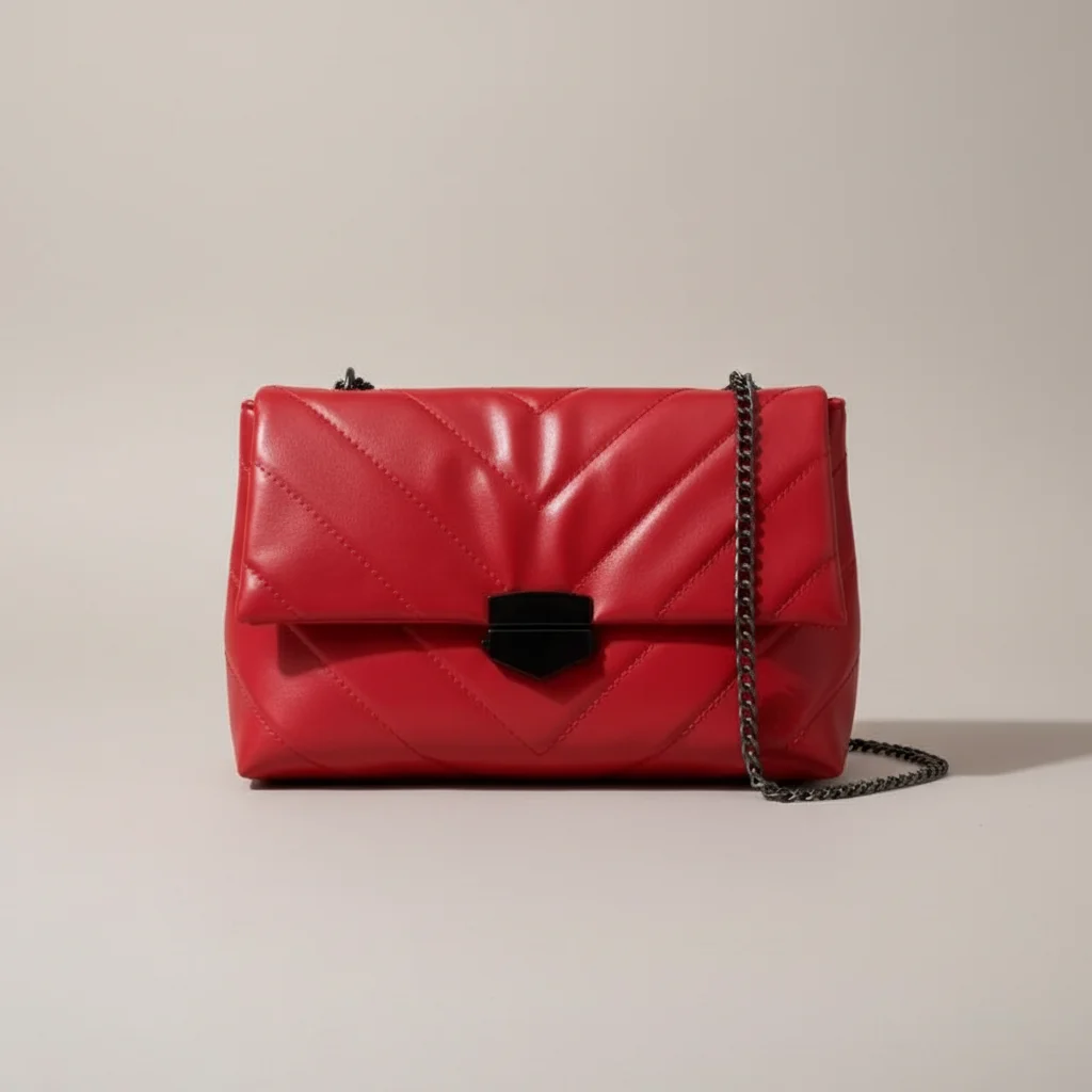 Sac chaine matelassé porté épaule pu – Image 8