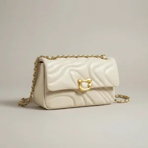 Sac chaine matelassé pu beige souple