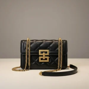 Sac chaine matelassé simili cuir 23cm