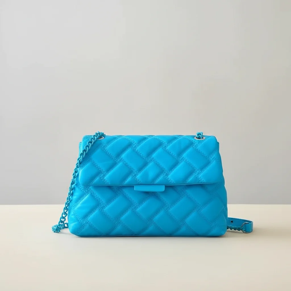 Sac chaine matelassé simili cuir 26cm – Image 10