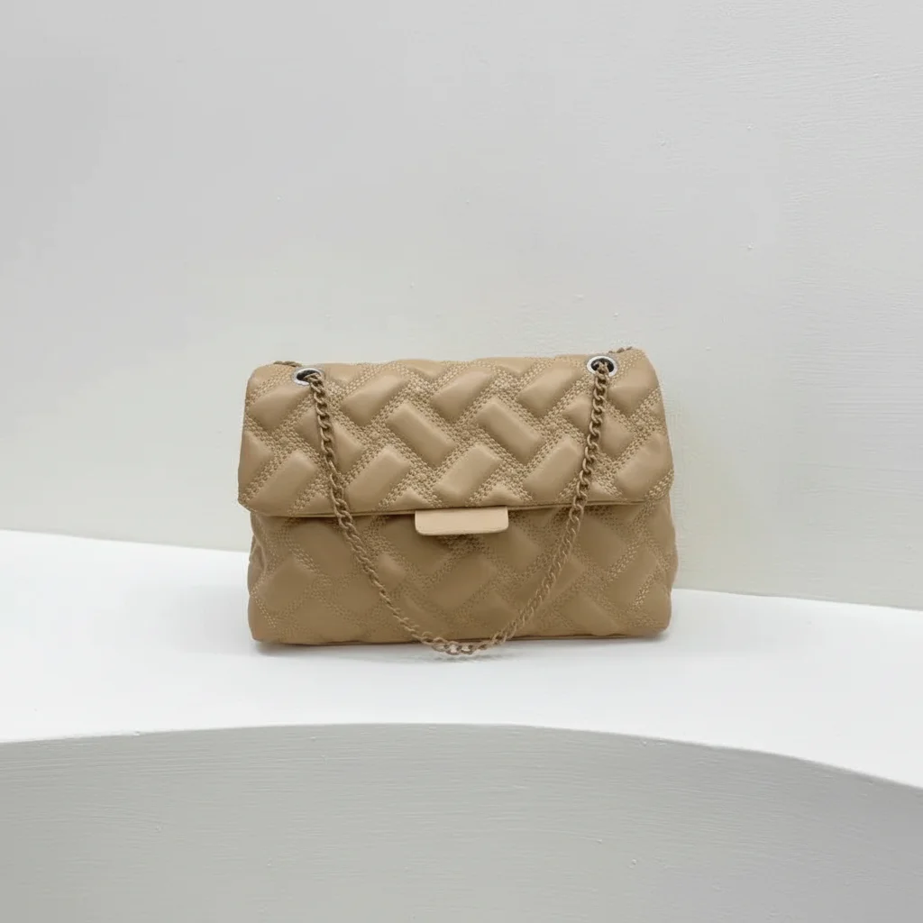 Sac chaine matelassé simili cuir 26cm – Image 13