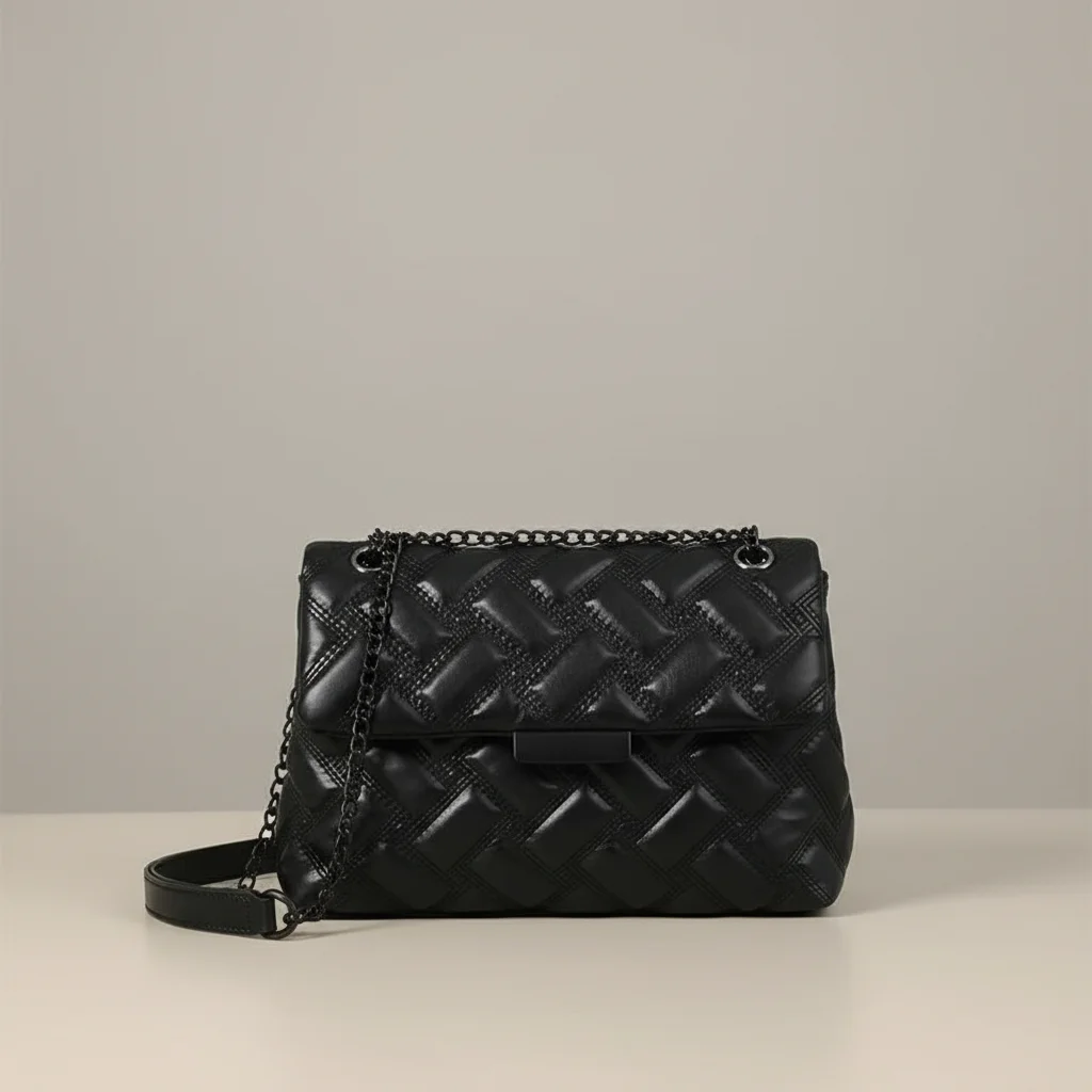 Sac chaine matelassé simili cuir 26cm – Image 14