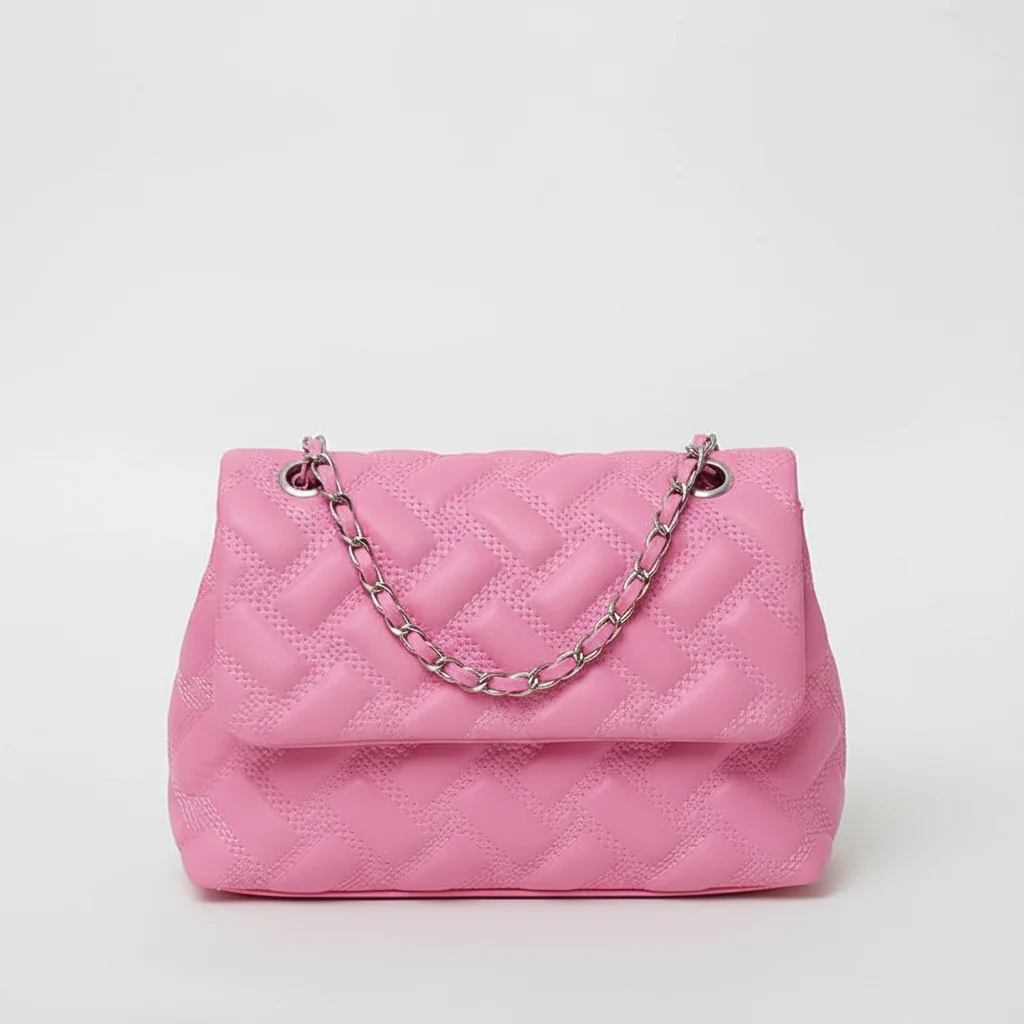 Sac chaine matelassé simili cuir 26cm – Image 16