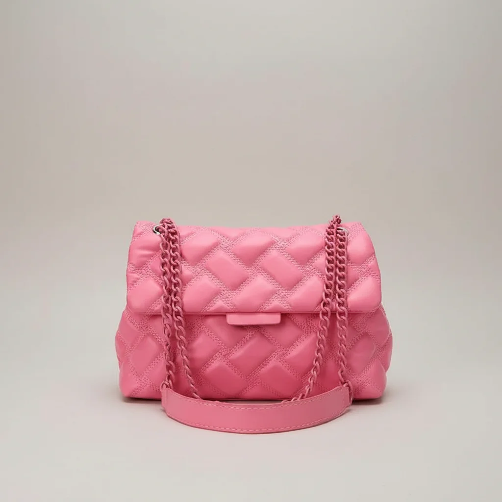 Sac chaine matelassé simili cuir 26cm – Image 17