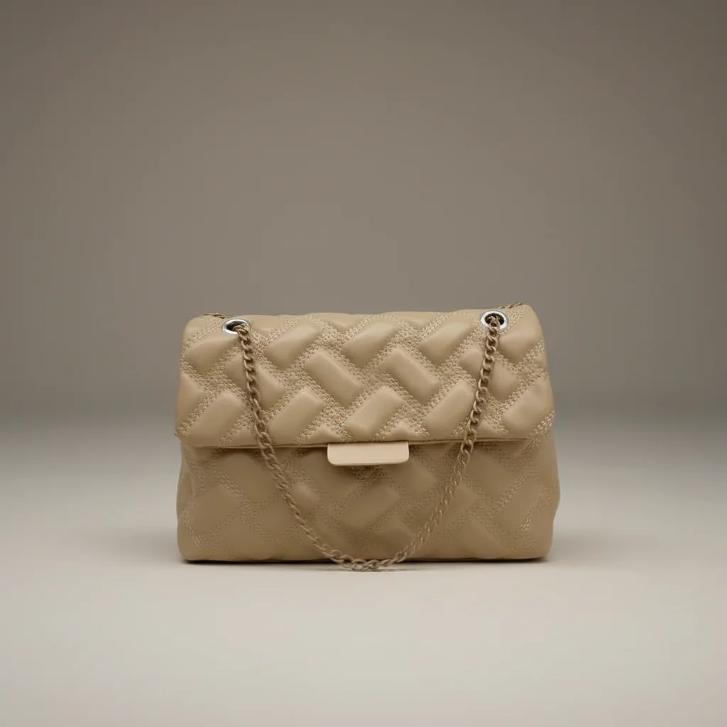 Sac chaine matelassé simili cuir 26cm – Image 18