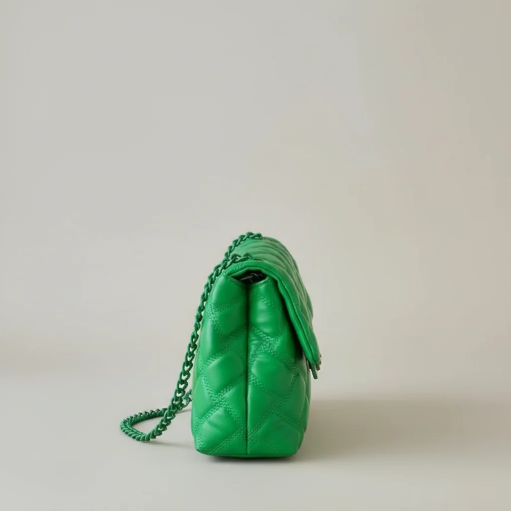 Sac chaine matelassé simili cuir 26cm – Image 2