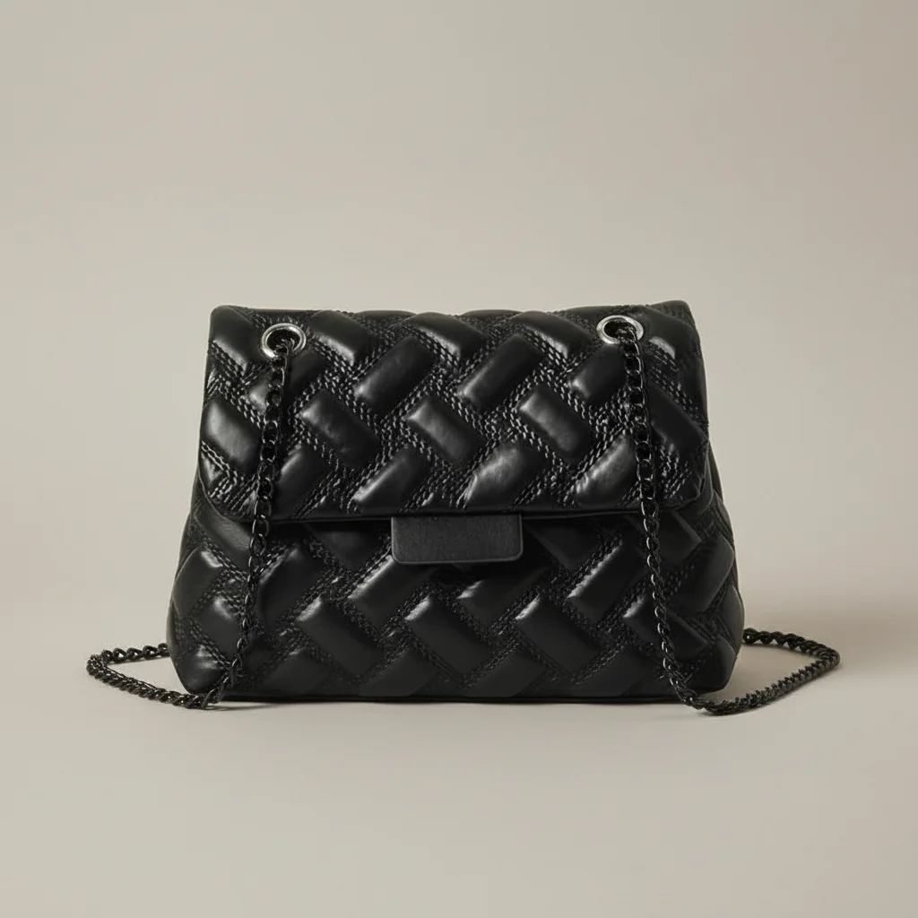 Sac chaine matelassé simili cuir 26cm – Image 20