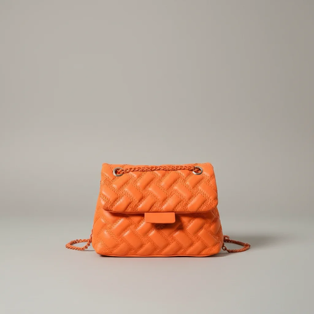 Sac chaine matelassé simili cuir 26cm – Image 21