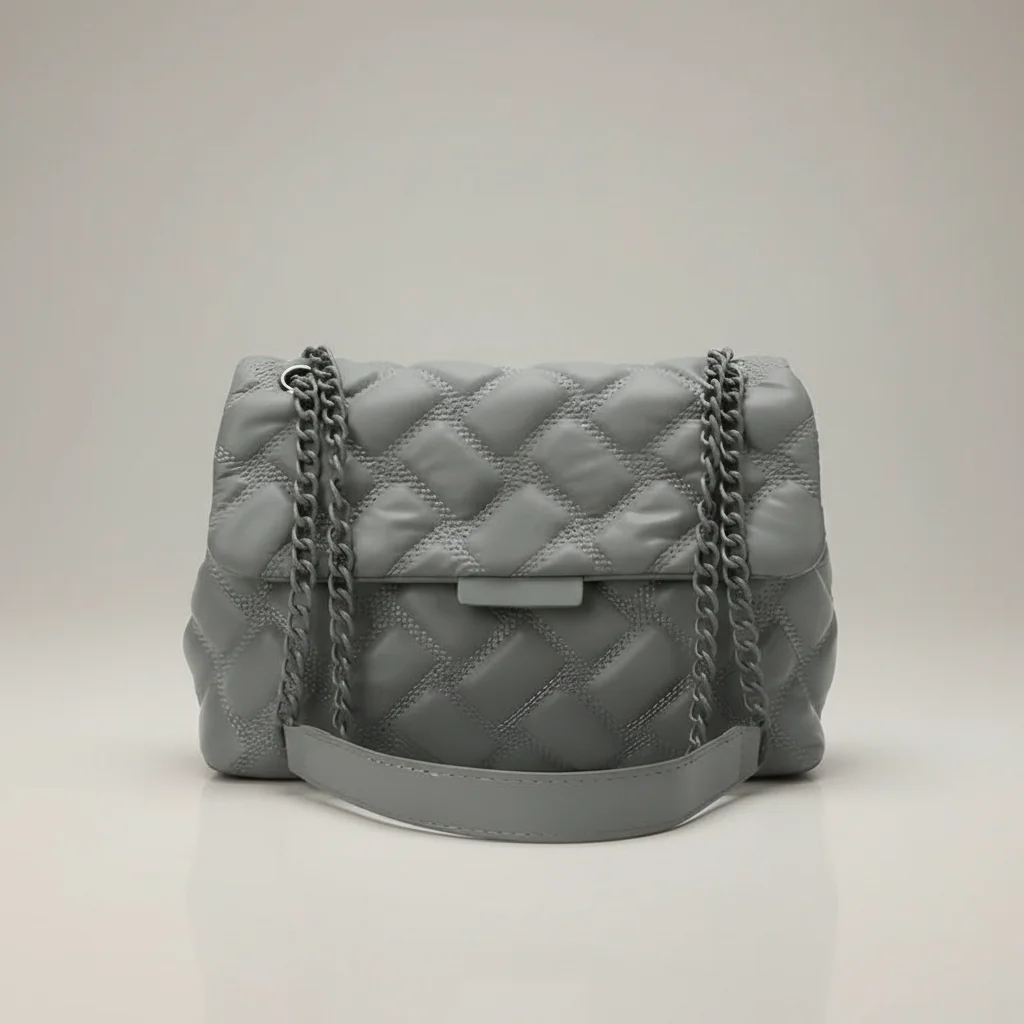 Sac chaine matelassé simili cuir 26cm – Image 23