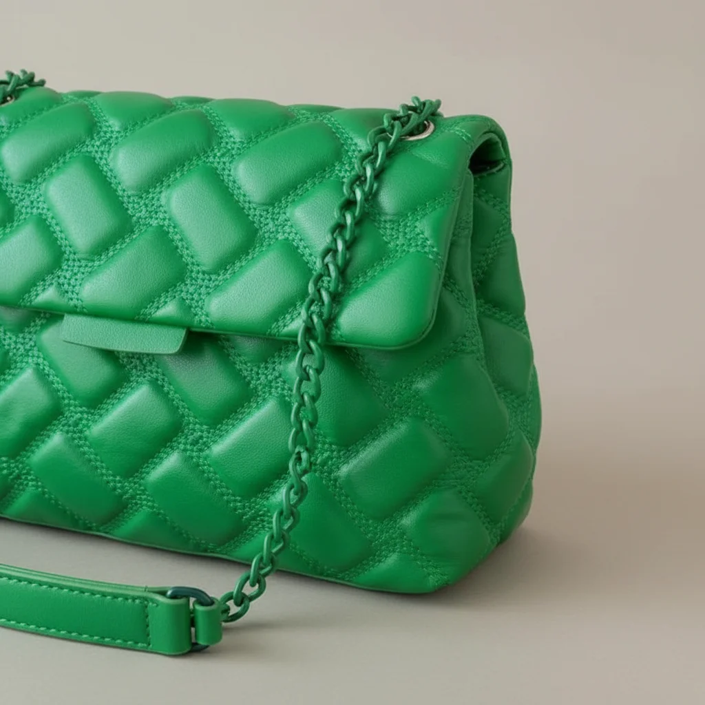 Sac chaine matelassé simili cuir 26cm – Image 4