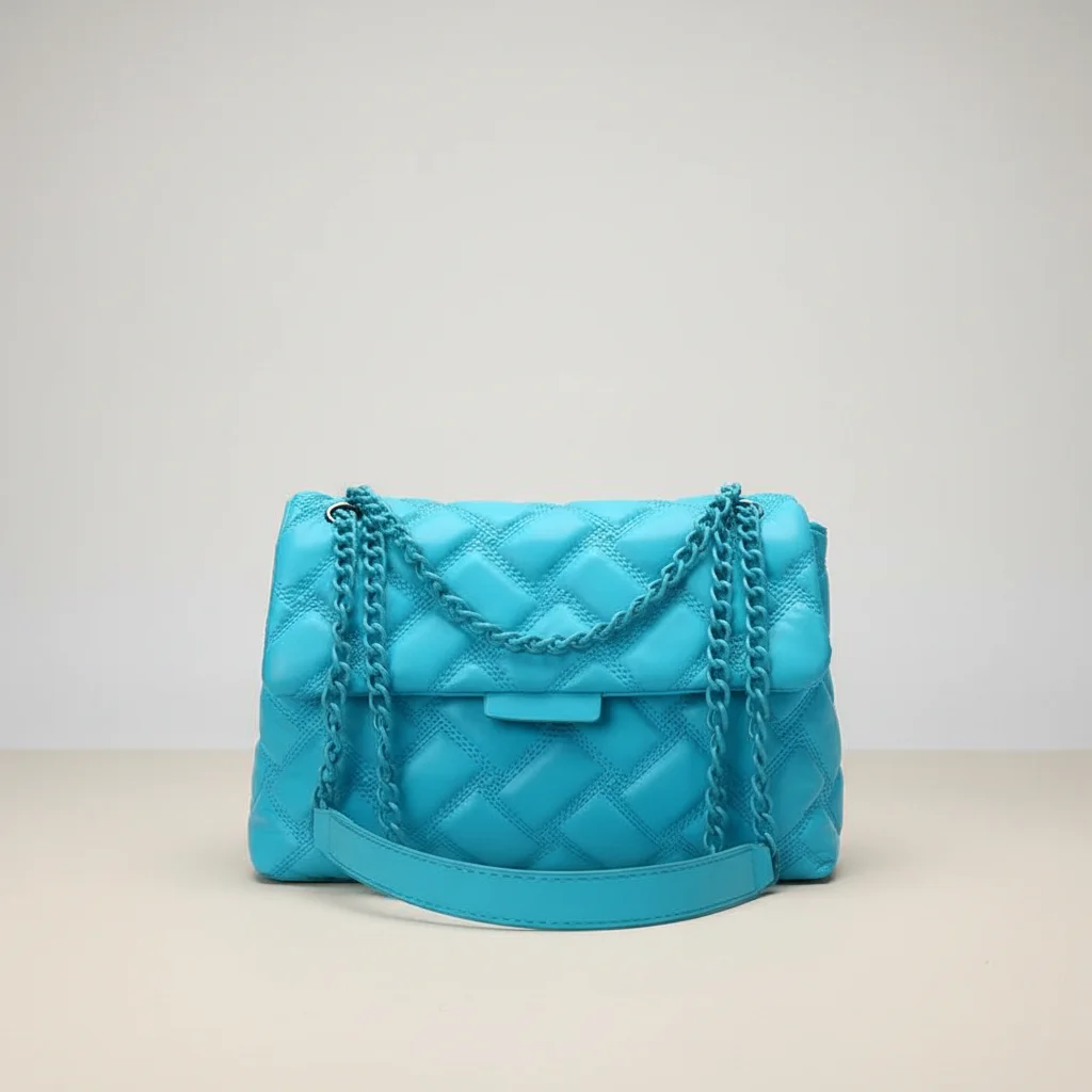 Sac chaine matelassé simili cuir 26cm – Image 6