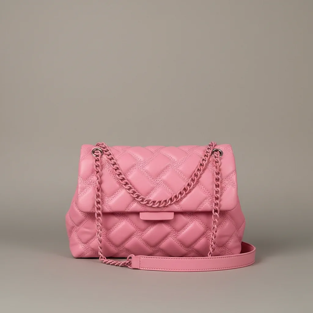 Sac chaine matelassé simili cuir 26cm – Image 8
