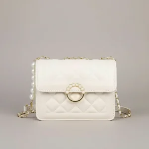 sac chaine matelassé simili cuir perles