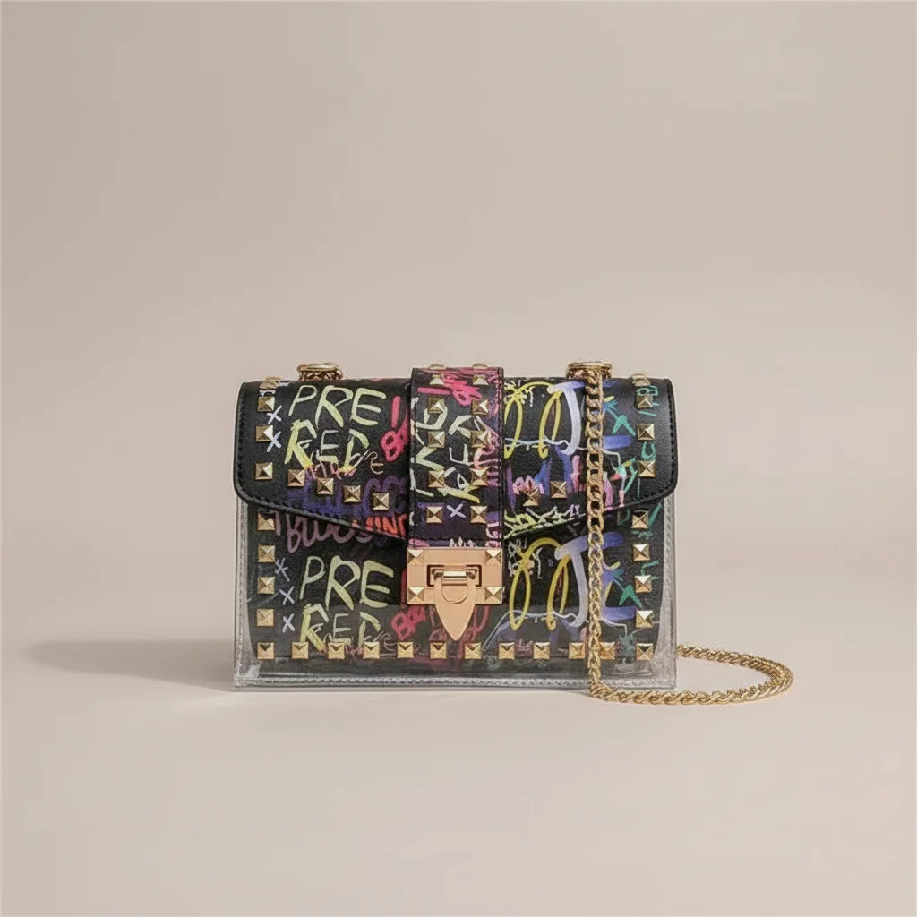 Sac chaine multicolore original porté épaule – Image 7