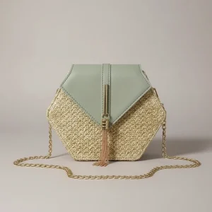 Sac chaine paille femme bohème chic
