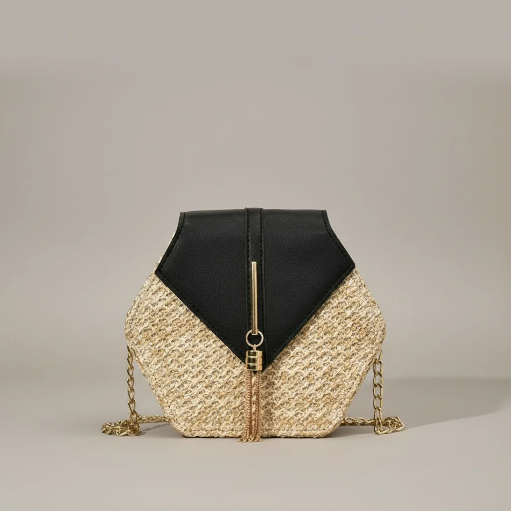 Sac chaine paille femme bohème chic – Image 12