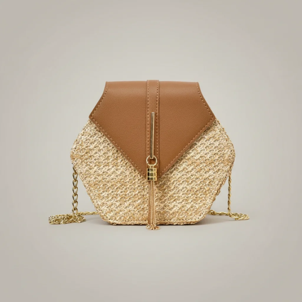 Sac chaine paille femme bohème chic – Image 14