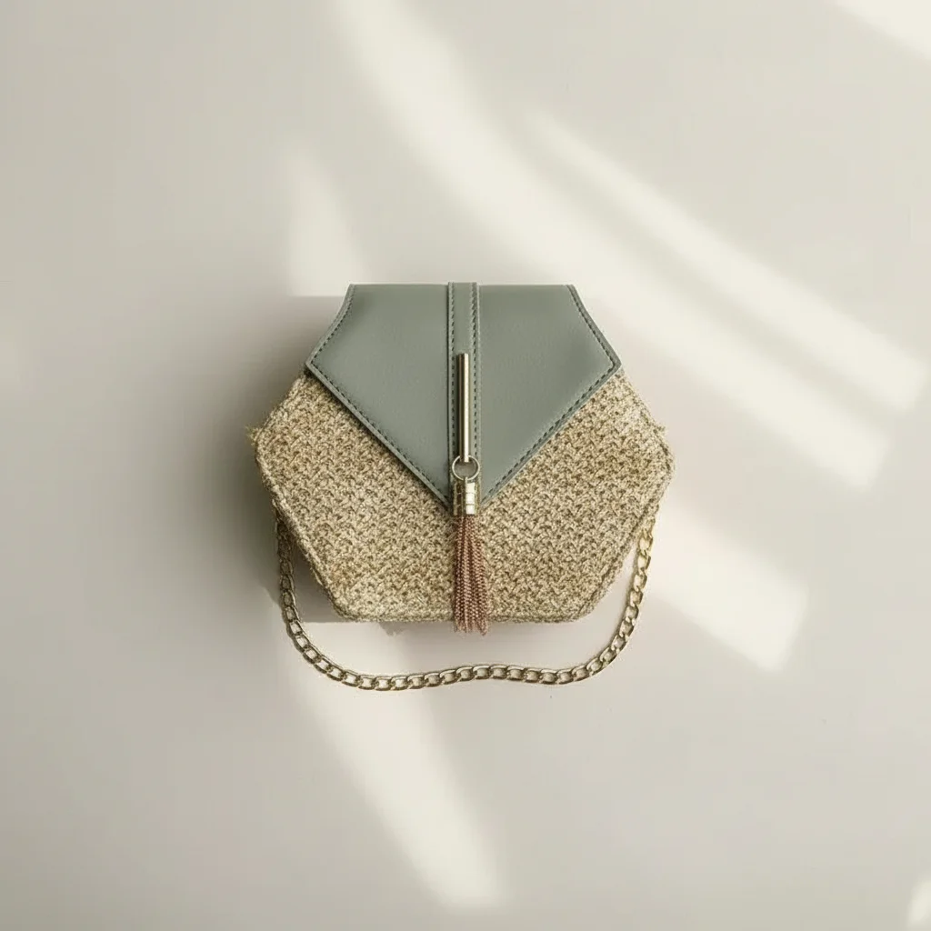 Sac chaine paille femme bohème chic – Image 3