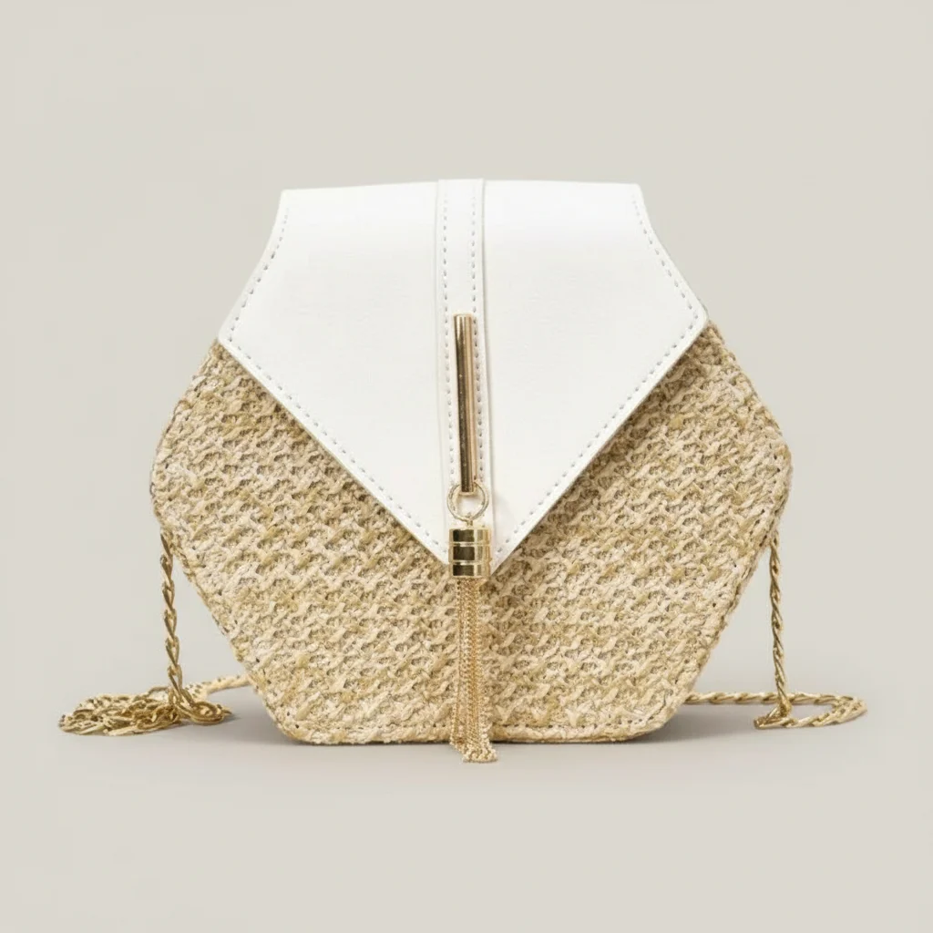 Sac chaine paille femme bohème chic – Image 6