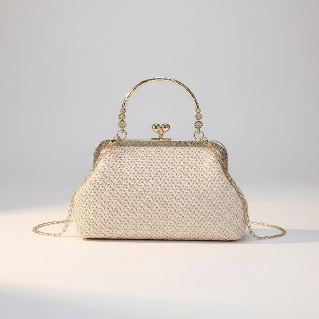 Sac chaine paille femme porté épaule – Image 6