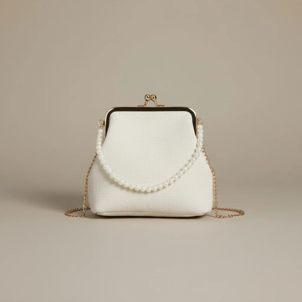 Sac chaine polyester perles soirée compact