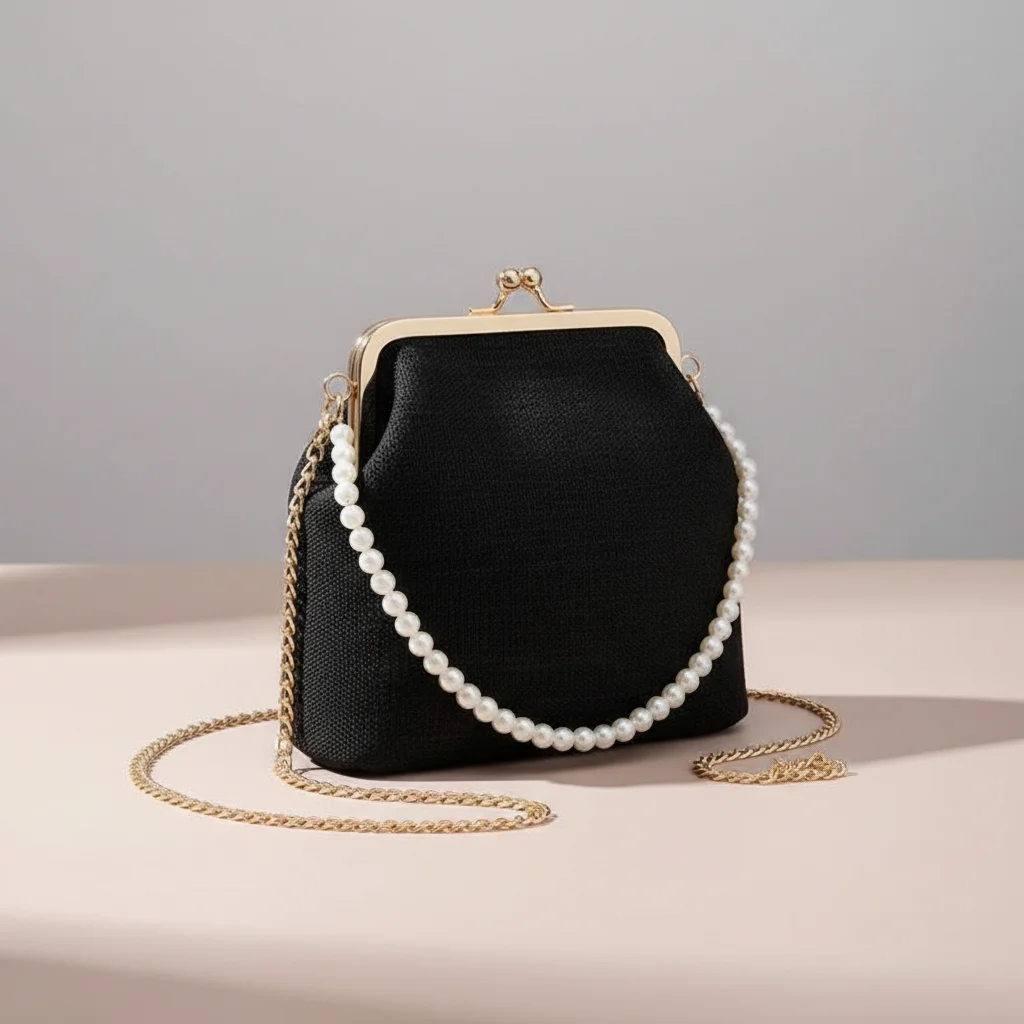 Sac chaine polyester perles soirée compact – Image 10