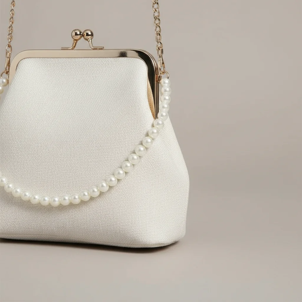 Sac chaine polyester perles soirée compact – Image 4